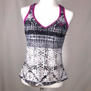 Black White and Fuchsia Athletic Tank Top